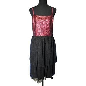 Dress the Population Sequin XL Burgundy Fairy Grunge Ballerina Prom Whimsigoth